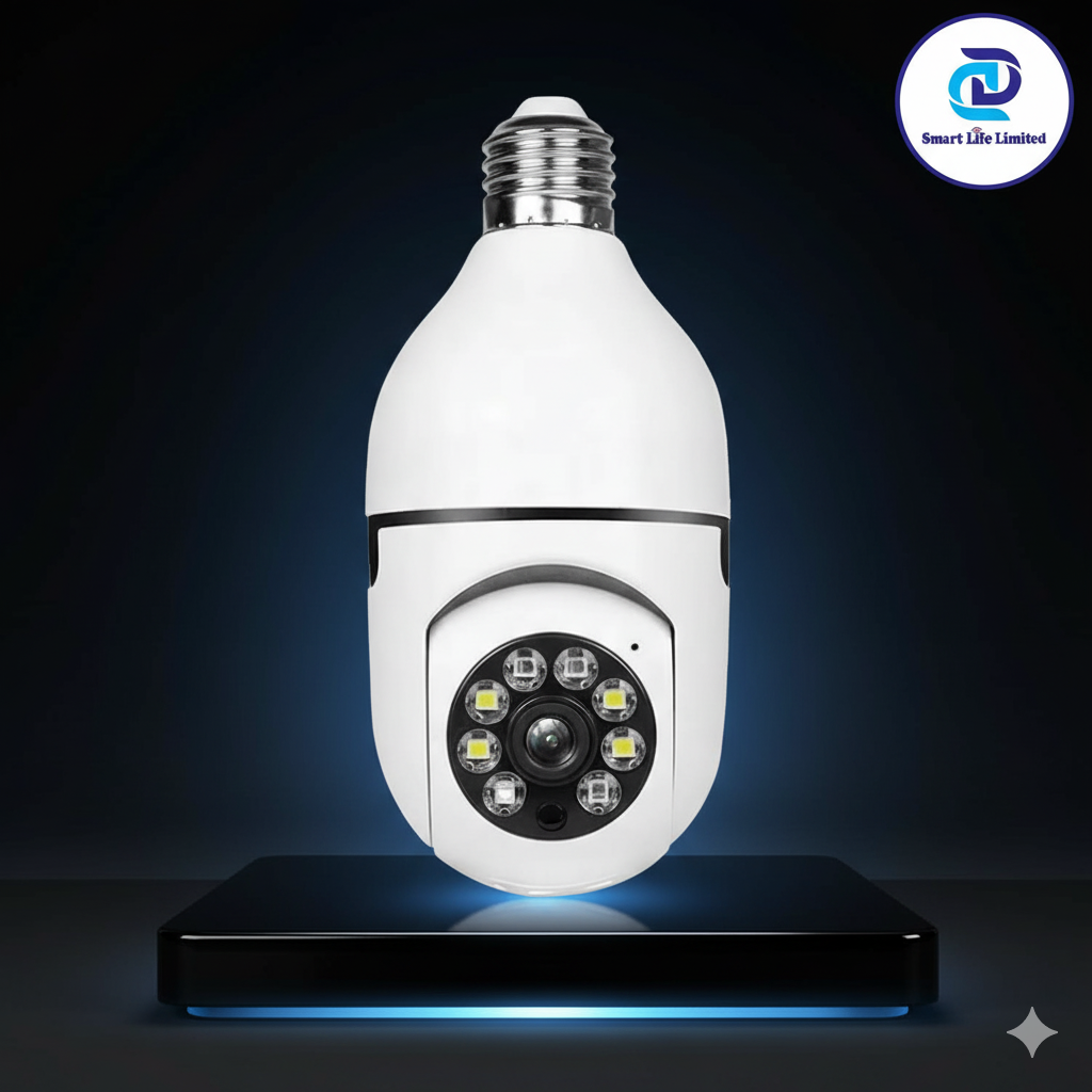 Yoidesu 1080P Wireless Light Bulb Camera with WiFi, Panoramic Auto Tracking, Motion Detection, Two Way Intercom
